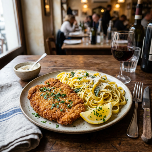 Escalope Milanaise, Tagliatelles Fraîches
