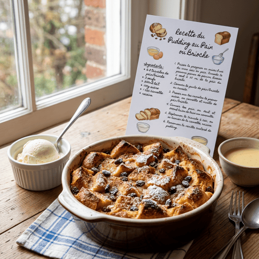 Recette du Pudding au Pain ou  brioche