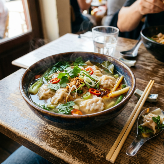 ravioles aux bouillon thaï