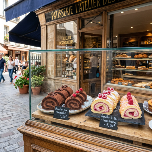 Rouler au Chocolat et du Rouler à la Framboise
