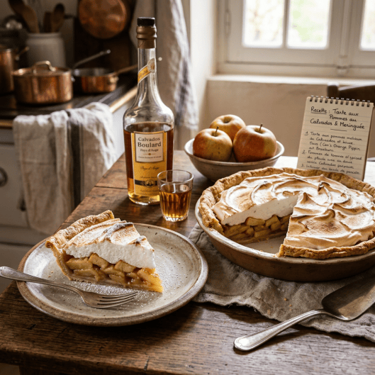 Recette de la Tarte aux Pommes au Calvados et Meringuée