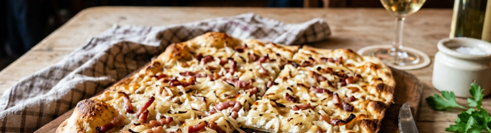 Traditional Alsatian flammekueche
